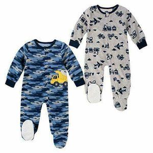 Absorba 2-Pack Sleeper Onesie Set NWT Baby Boy 12 Mnth